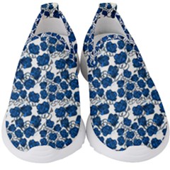 Blue Roses Kids  Slip On Sneakers by bloomingvinedesign