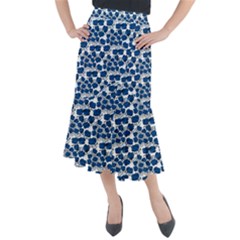 Blue Roses Midi Mermaid Skirt