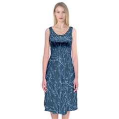 Branches Blue Midi Sleeveless Dress by blkstudio