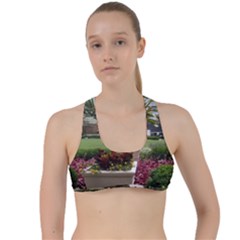 Columbus Commons In Late May  Criss Cross Racerback Sports Bra by Riverwoman