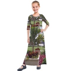 Columbus Commons In Late May  Kids  Quarter Sleeve Maxi Dress by Riverwoman