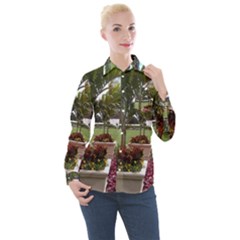 Columbus Commons In Late May  Women s Long Sleeve Pocket Shirt