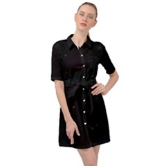 Serene Space Belted Shirt Dress