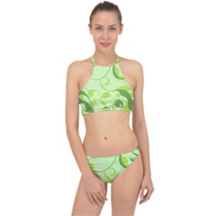 Floral Decoration Flowers Design Racer Front Bikini Set by Wegoenart