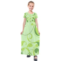 Floral Decoration Flowers Design Kids  Short Sleeve Maxi Dress by Wegoenart