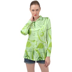 Floral Decoration Flowers Design Long Sleeve Satin Shirt