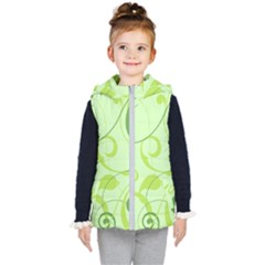 Floral Decoration Flowers Design Kids  Hooded Puffer Vest by Wegoenart