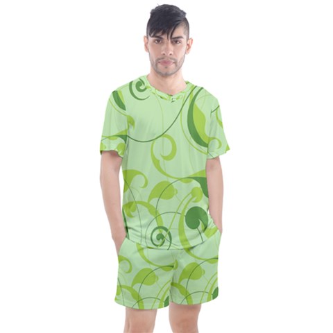 Floral Decoration Flowers Design Men s Mesh Tee And Shorts Set by Wegoenart