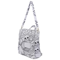 Cute Cat Coloring Page Design Crossbody Backpack by Wegoenart