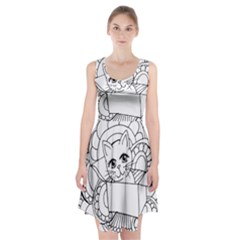 Cute Cat Coloring Page Design Racerback Midi Dress by Wegoenart