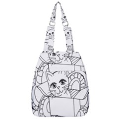 Cute Cat Coloring Page Design Center Zip Backpack by Wegoenart