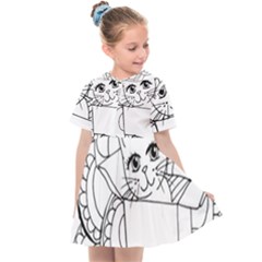 Cute Cat Coloring Page Design Kids  Sailor Dress by Wegoenart