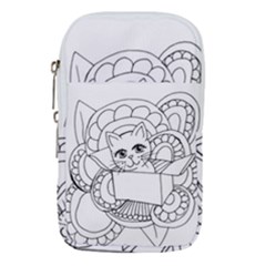 Cute Cat Coloring Page Design Waist Pouch (small)