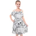 Cute Cat Coloring Page Design Kids  Cut Out Shoulders Chiffon Dress View1