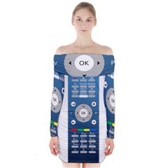 Remote Control Receiver Vcr Control Long Sleeve Off Shoulder Dress by Wegoenart