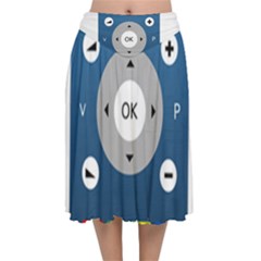 Remote Control Receiver Vcr Control Velvet Flared Midi Skirt by Wegoenart