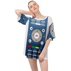 Remote Control Receiver Vcr Control Oversized Chiffon Top by Wegoenart