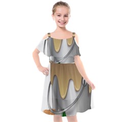 Paint Color Brush Painter Bucket Kids  Cut Out Shoulders Chiffon Dress by Wegoenart