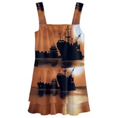 Digital Art Artwork Ship Boats Sea Kids  Layered Skirt Swimsuit by Wegoenart