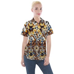 Butterfly Blaster Fun - By Larenard Studios Women s Short Sleeve Pocket Shirt