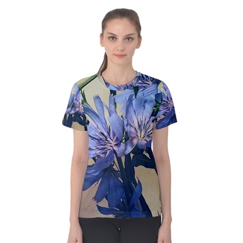 Blue Wildflowers Women s Cotton Tee by bloomingvinedesign