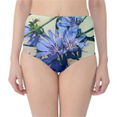 Blue Wildflowers Classic High-waist Bikini Bottoms by bloomingvinedesign