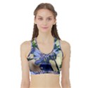 Blue Wildflowers Sports Bra with Border View1