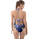 Blue Wildflowers Halter Cut-Out One Piece Swimsuit View2