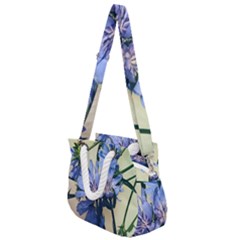 Blue Wildflowers Rope Handles Shoulder Strap Bag