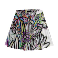 Mixed Flowers Mini Flare Skirt by bloomingvinedesign