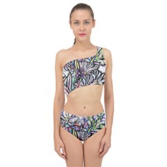 Mixed Flowers Spliced Up Two Piece Swimsuit by bloomingvinedesign