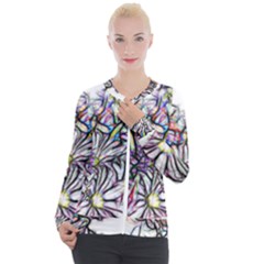 Mixed Flowers Casual Zip Up Jacket by bloomingvinedesign