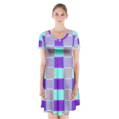 Thepurplesquare Short Sleeve V-neck Flare Dress by designsbyamerianna