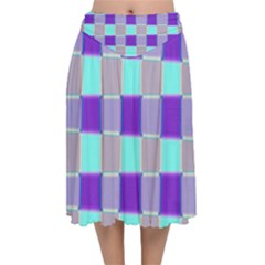 Thepurplesquare Velvet Flared Midi Skirt