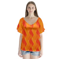 Velma Inspired V-neck Flutter Sleeve Top by designsbyamerianna