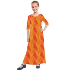 Velma Inspired Kids  Quarter Sleeve Maxi Dress by designsbyamerianna