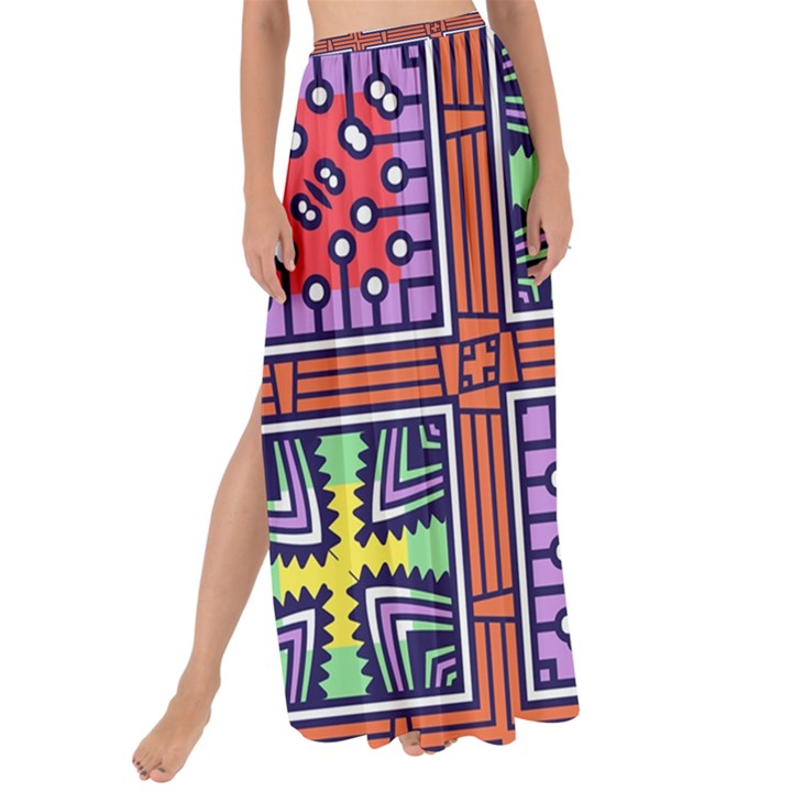 Shapes in squares pattern                     Maxi Chiffon Tie-Up Sarong