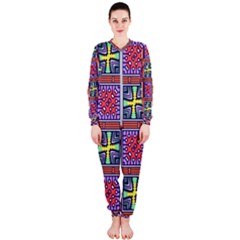 Shapes In Squares Pattern                       Onepiece Jumpsuit (ladies) by LalyLauraFLM