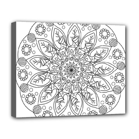 Flowers Mandala Hand Drawing Deluxe Canvas 20  X 16  (stretched) by Wegoenart