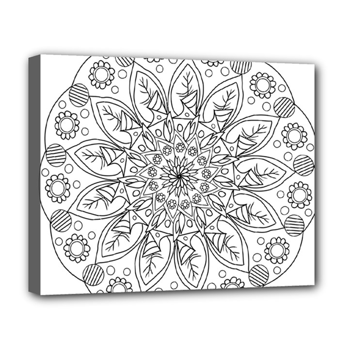 Flowers Mandala Hand Drawing Deluxe Canvas 20  x 16  (Stretched)