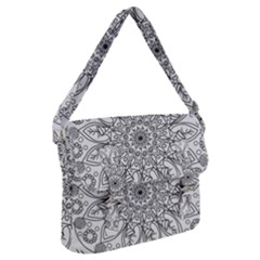 Flowers Mandala Hand Drawing Buckle Messenger Bag by Wegoenart