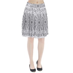 Flowers Mandala Hand Drawing Pleated Skirt by Wegoenart