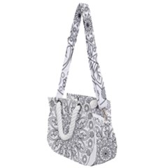 Flowers Mandala Hand Drawing Rope Handles Shoulder Strap Bag