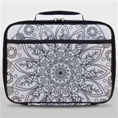 Flowers Mandala Hand Drawing Full Print Lunch Bag by Wegoenart