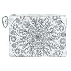 Flowers Mandala Hand Drawing Canvas Cosmetic Bag (xl)