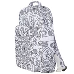 Flowers Mandala Hand Drawing Double Compartment Backpack by Wegoenart