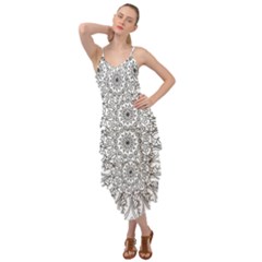 Flowers Mandala Hand Drawing Layered Bottom Dress