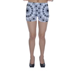 Flowers Mandala Hand Drawing Skinny Shorts by Wegoenart