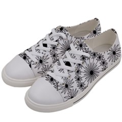 Flowers Mandala Hand Drawing Women s Low Top Canvas Sneakers