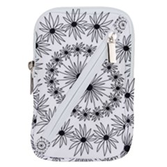 Flowers Mandala Hand Drawing Belt Pouch Bag (large)